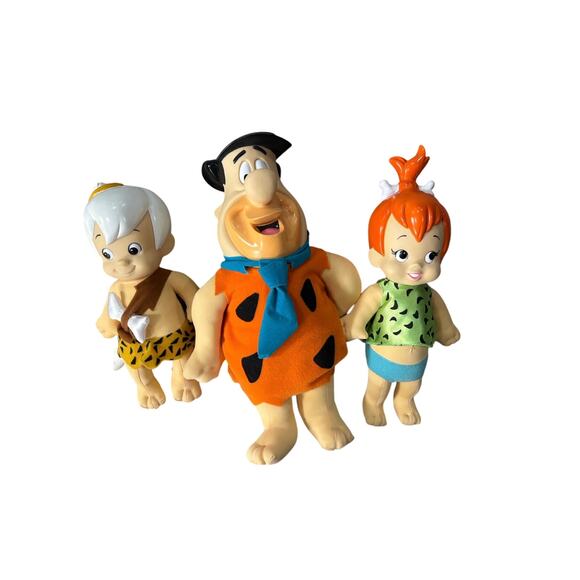Vintage Hanna-Barbara 1994 Flinstones Dolls - Fred, Bam-Bam and Pebbles! - Picture 2 of 6